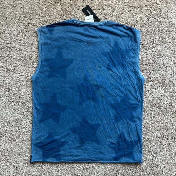Free People OneTeaspoon Star Dust Blue Oversized Cotton Tank Top NWT Size XS - Picture 6 of 12